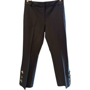 Derek Lam 10 Crosby Pants Women's High Rise Kick‎ Flare Gold Tone Buttons 6